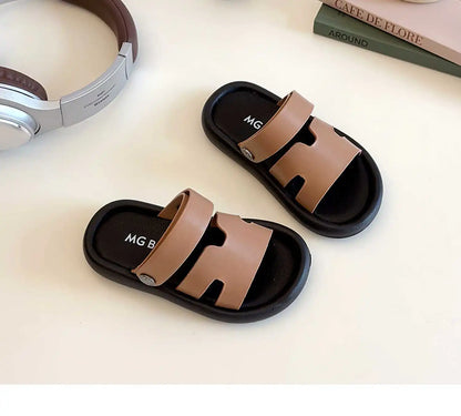 Summer New Children Sandals for Girls Boys Fashion Korean Style Soft Non-slip Versatile Chic Open-toe Casual Beach Shoes