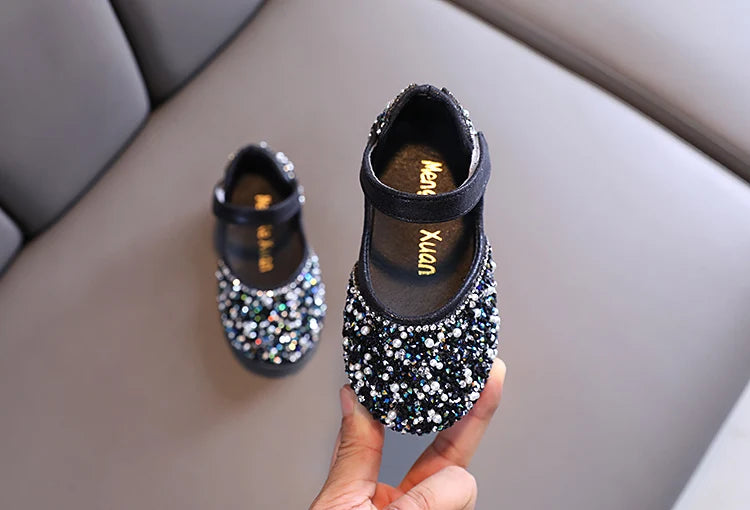Girl's Princess Shoes Summer Glimmer Round Toe Party Dance Flat Shoe for Girls Spring Size 21-36 Infant Children Mary Janes