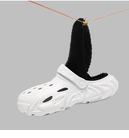 Winter Warm Home Slippers Men Waterproof Fur Clogs Slippers Garden Slippers Fuzzy Plush Slippers Bedroom Shoe For Indoor Outdoor (Available)