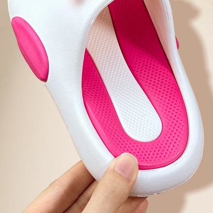 Cute Bunny Children's Home Slippers Girls' Summer Footwear Beach Sandals For Kids Thick Sole Soft Non-slip Home Bathroom Shoes