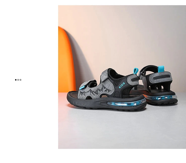 Summer New Children's Sports Sandals Boys Open Toe Air Cushion Sandals Water Beach Shoes Youth Lightweight Comfortable Slippers