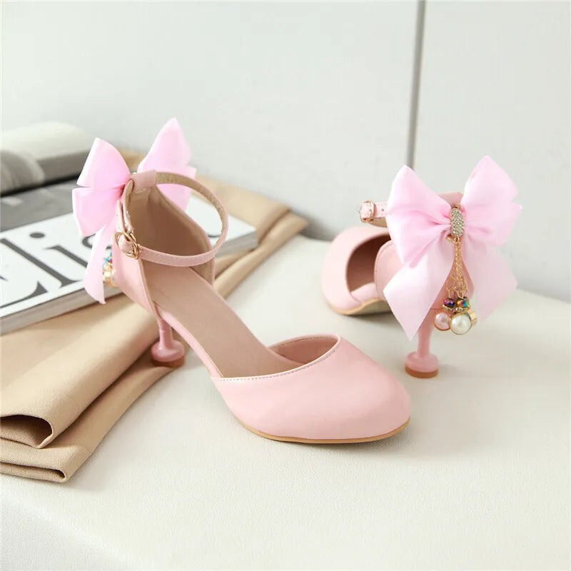 New Girls Leather Shoes Wedding Party Shoes Children Stiletto Heels Shoes High Heels Princess Sweet Sandals For Girls Size 28-39