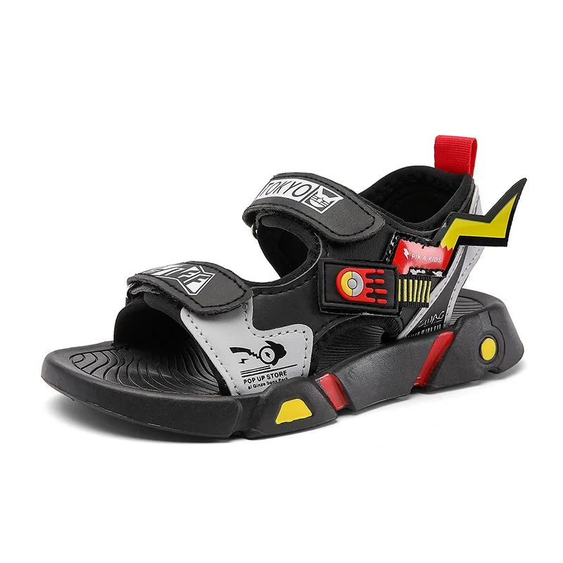 Boys Sandals 1-12 Year Old Soft Sole Anti Slip Sandals Cartoon Outwear Small and Medium Sized Children Beach Sandals