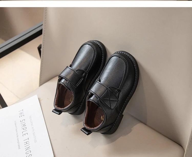 Boys Leather Shoes New Fashion Kids Causal School Formal Flat Shoes Black Brown Simple Performance Children Uniform Shoes