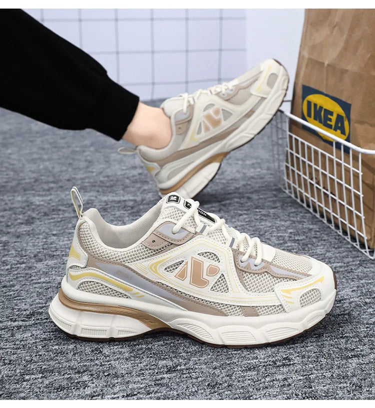 Men's Sneakers Fashion Breathable Sports Shoes Outdoor Running Shoes for Men Lace Up Platform Training Sneakers Tenis Masculino