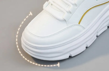 Women's Sneakers Spring Trend Lace-up Platform Casual Shoes Student Small White Shoe Old Dad Style Soft Sole Flat Shoe Versatile