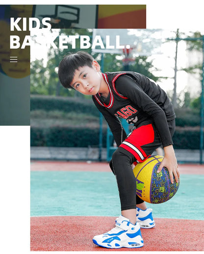 Kids Basketball Shoes Boys Student Sports Shoes School Daily Outdoor Running Sneakers High Top Children Basketball Sneakers