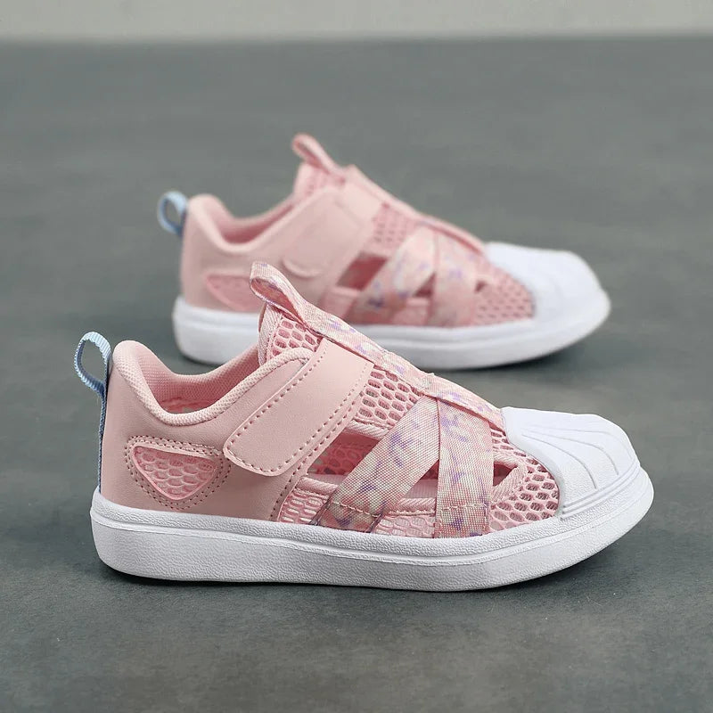 Fashion Children Soft Casual Shoes Girls Light Chunky Air Mesh Sneakers Kid Summer 4 5 6 7 8 Princess Net Sport Footwear Korean