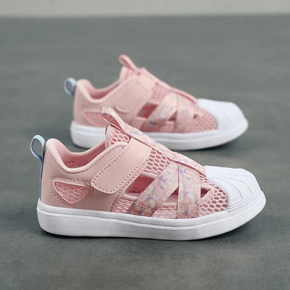 Fashion Children Soft Casual Shoes Girls Light Chunky Air Mesh Sneakers Kid Summer 4 5 6 7 8 Princess Net Sport Footwear Korean