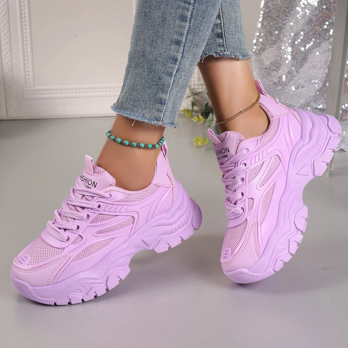 Women Sneakers New Fashion Chunky Sneakers Women Outdoor Tennis Platform Sports Shoes for Women Lightweight Designer Shoes