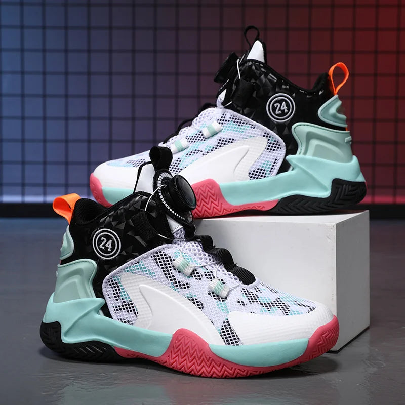 Kids Basketball Shoes Boys Sneakers Non-slip Child Trainer Basket Shoes Outdoor Children Sport Shoes