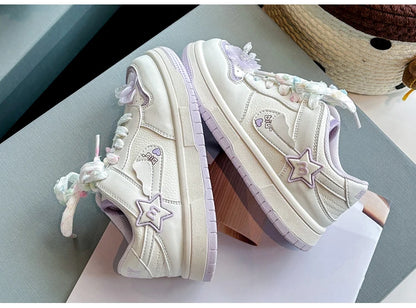 Girls' white sneakers autumn New leather breathable casual shoes, girls' soft-soled sports shoes and running shoes