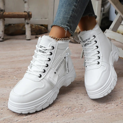 Women Sneakers Autumn Winter Fashion Sneakers Waterproof Height Increased Snow Boots Warm High Top Platform Sports Shoes Women
