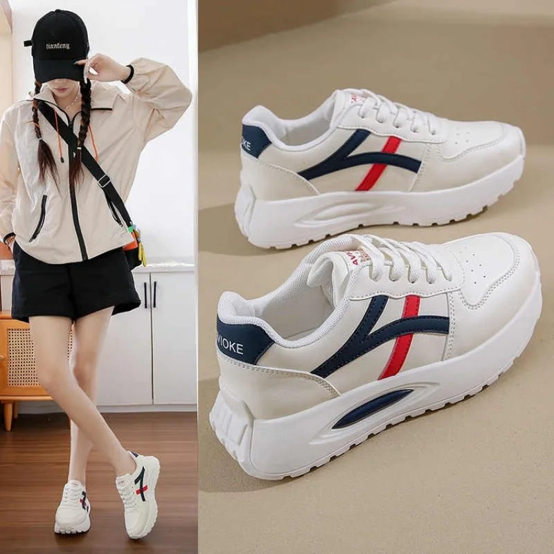 New sports shoes Women's White Sneakers Fashionable and Comfortable Sports Shoes Versatile Lightweight Casual Running Shoes