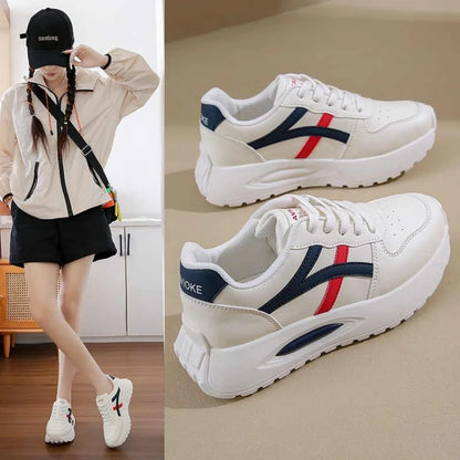 New sports shoes Women's White Sneakers Fashionable and Comfortable Sports Shoes Versatile Lightweight Casual Running Shoes