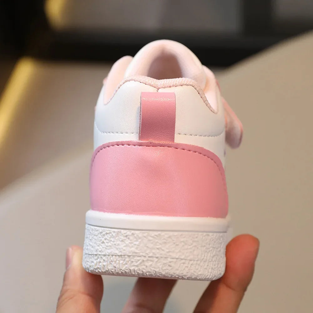 Children's Sports Shoes Spring and Autumn New Cute Girls' Sneakers Versatile Soft Breatheable Hook & Loop Fashion Kids Shoe