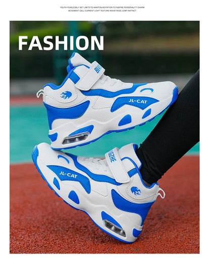 Kids Basketball Shoes Boys Student Sports Shoes School Daily Outdoor Running Sneakers High Top Children Basketball Sneakers