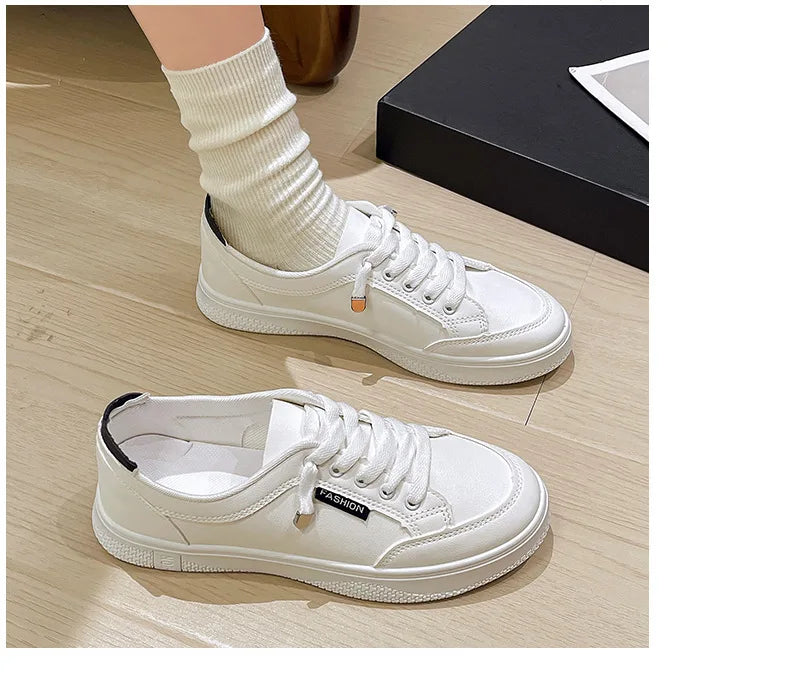 Women's Fashion White Sneakers 2025 New Spring and Autumn Flat Casual Shoes ins Breathable Thin Summer Sneakers