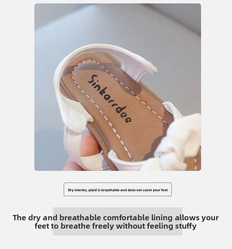 Girls Princess Sandals with Bow-knot Fashion Classic Baby Kids Beach Shoes Children Summer Sandals Simple Size 21-30 Hot Sale
