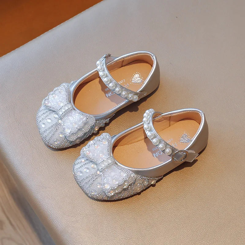 Princess Shoes for Girls Party Wedding Luxurious Glitter 23-34 Kids Single Shoe Summer Spring Autumn Fashion Girl's Flats