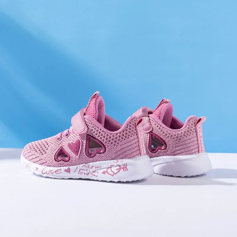 Girls Casual Shoes Children Light Mesh Sneakers Kids Summer Autumn Tenis Cute Sport Cartoon Running Sock Footwear Female
