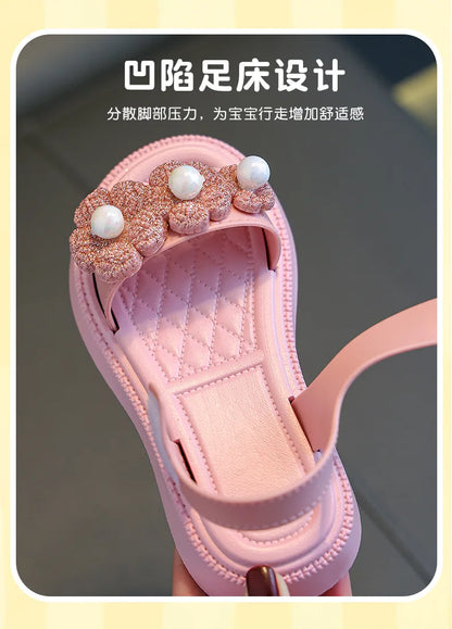 Kids From 2-9 Years Princess Shoes Summer Girls Sandals Casual School Kids Shoe Outdoor Beach Sandal Children's Student sneaker