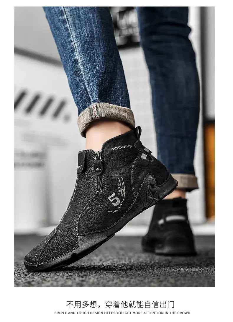 Sneakers Men Casual Shoes Outdoor Anti Slip Man Ankle Boots High Quality Sneakers Man Flat Bottomed Short Boots Shoes for Men