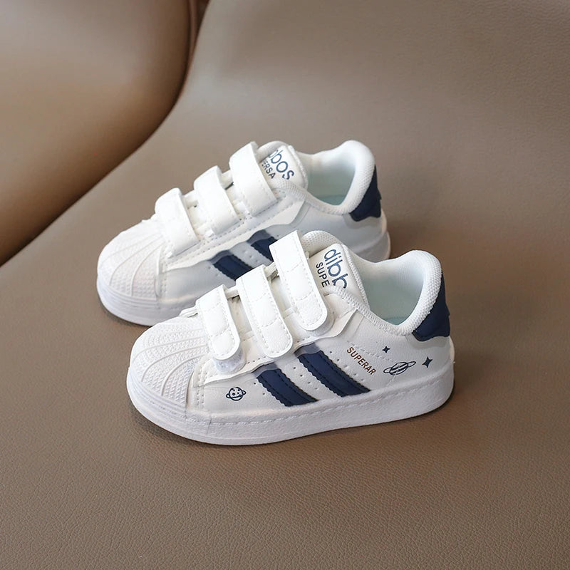 Children's Sneakers Kids Fashion Design White Non-slip Casual Shoes for Boys Girls Hook Breathable Sneakers Toddler Outdoor Shoe