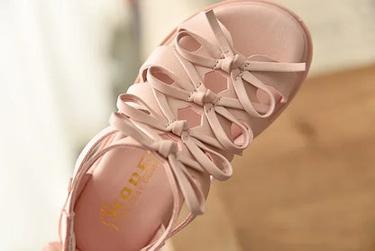 New Summer Kids Sandals for Girl Outdoor Beach Shoes Girls Gladiator Sandals Small Cute Bowknot Baby Toddler Girl Sandals 21-36