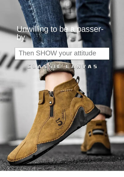 Sneakers Men Casual Shoes Outdoor Anti Slip Man Ankle Boots High Quality Sneakers Man Flat Bottomed Short Boots Shoes for Men
