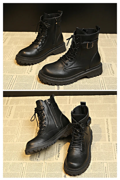 Women Boots 2024 Autumn Winter New Fashion Classic Short Boot Handsome Ankle Boot Work Clothes Shoe Botas de mujer black boots
