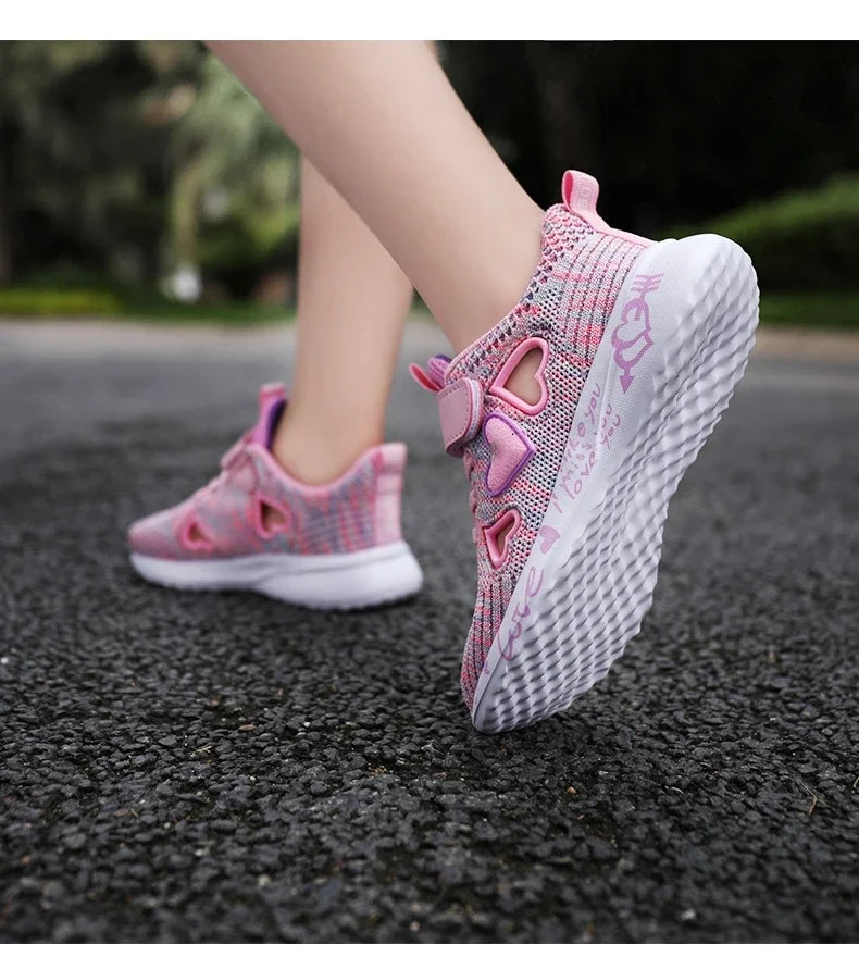 Girls Casual Shoes Children Light Mesh Sneakers Kids Summer Autumn Tenis Cute Sport Cartoon Running Sock Footwear Female