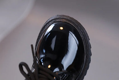 Boys Performance Leather Shoes Spring and Autumn New 2023 Britain Style All-match Black Children's Fashion Black Lace-up Simple