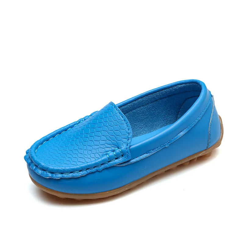Kids Casual Shoes Flat Candy Colors Unisex Boys Girls Soft Loafers Slip-on PU Leather Shoes For Children Size 21-38 Moccasin Hot