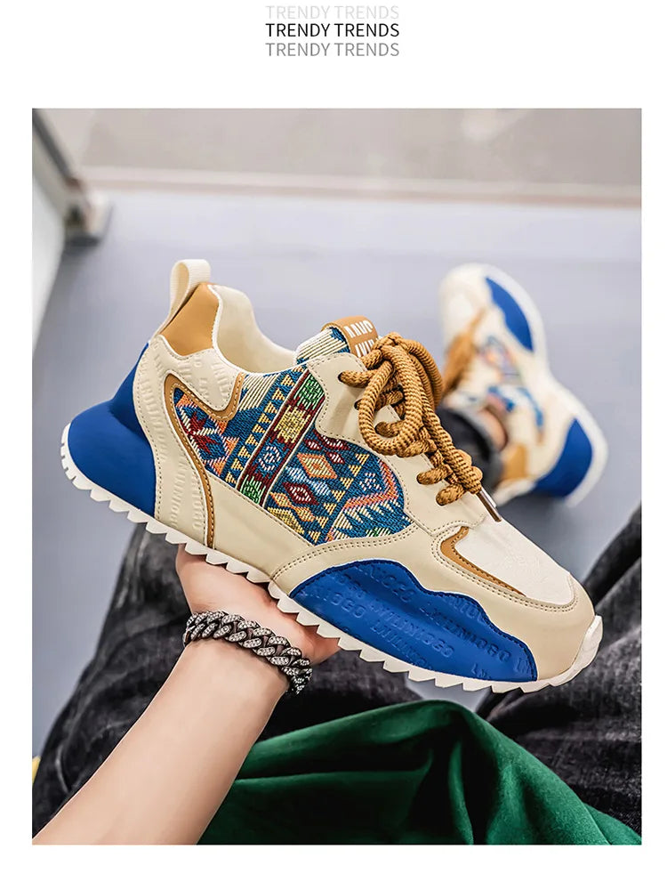 New Men's Sneakers Fashion Skateboard Shoes Outdoor Casual Running Shoes for Men Lace-up Platform Tenis Shoes Zapatillas Hombre