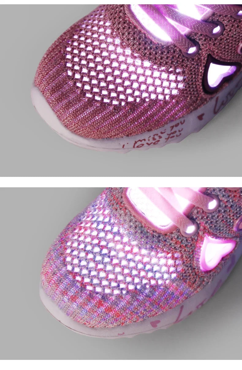 Girls Casual Shoes Children Light Mesh Sneakers Kids Summer Autumn Tenis Cute Sport Cartoon Running Sock Footwear Female