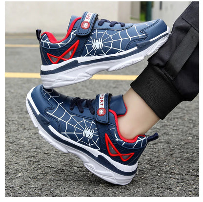 Kids Shoes Boys Sneakers Red PU Leather Children Sneakers New Fashion Casual Fashion Sports Outdoor Running Tennis Shoes for Boy