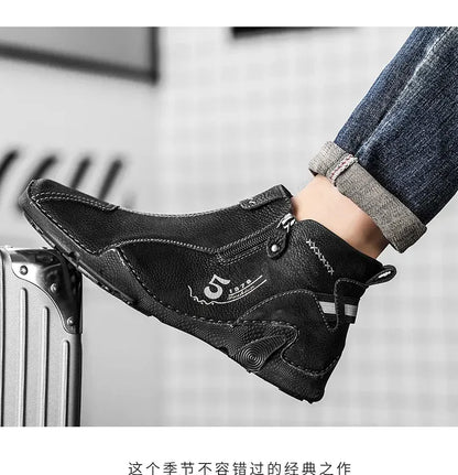 Sneakers Men Casual Shoes Outdoor Anti Slip Man Ankle Boots High Quality Sneakers Man Flat Bottomed Short Boots Shoes for Men