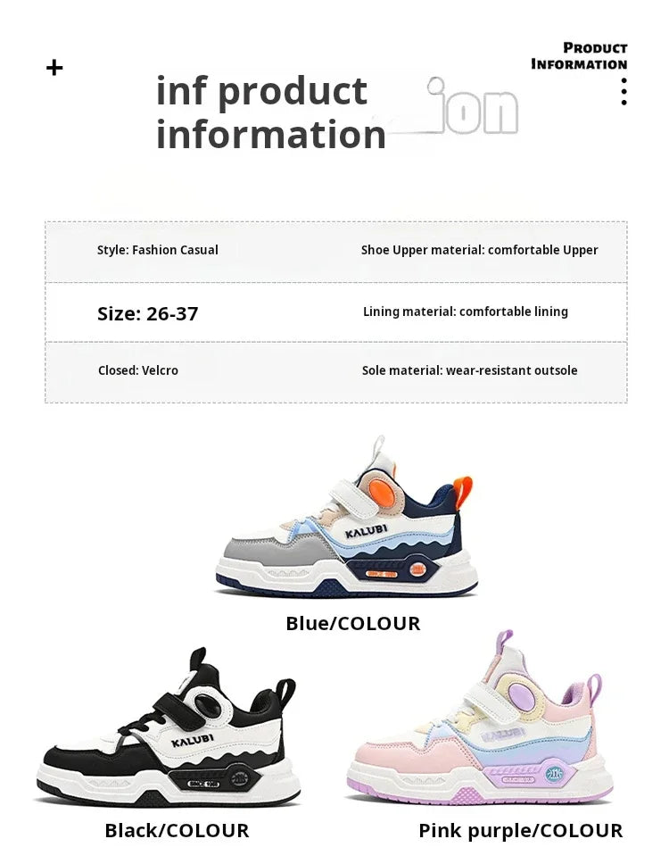 Fashion Children's Sneakers Kids Design White Non-slip Casual Shoes for Boys Girls Hook Breathable Trainers Toddler Outdoor Shoe
