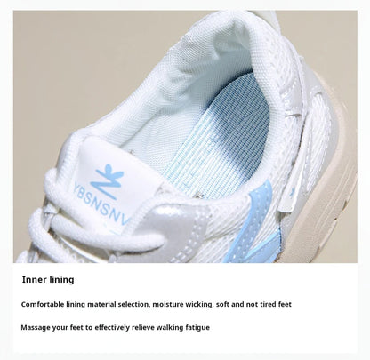 Women's Shoes Casual Platform Shoes Women Round Toe Lace-Up Tennis Vulcanized Sneakers New Style Korean Couple Elderly Shoes
