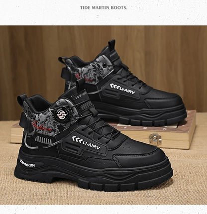 Men's Casual Outdoor Boots Fall Breathable Trendy Versatile Leisure Knob Board Shoes Anti-slip Riding Fashion Sneakers  (Available)