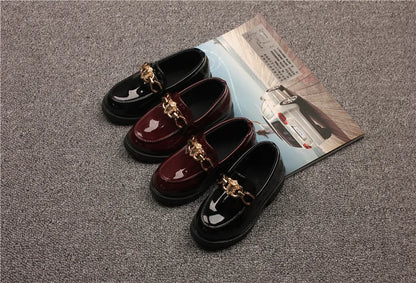 Children's Shoes Girls Autumn Princess Fashion Leather Shoes Kids Soft Sole British Style Black Student Performance Shoes