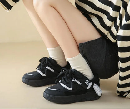 Trendy Women's Men Chunky Sneakers Versatile Casual Thick Soled Board Shoes Female Little White Shoes Walking Shoe Hombre Mujer