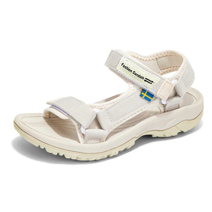 Women's Summer Sports Sandals Breathable Open-Toe Beach Walking Shoes Lightweight Comfortable Flat Sandals for Outdoor Travel
