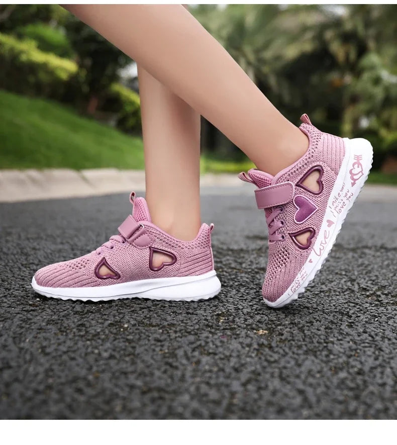 Girls Casual Shoes Children Light Mesh Sneakers Kids Summer Autumn Tenis Cute Sport Cartoon Running Sock Footwear Female