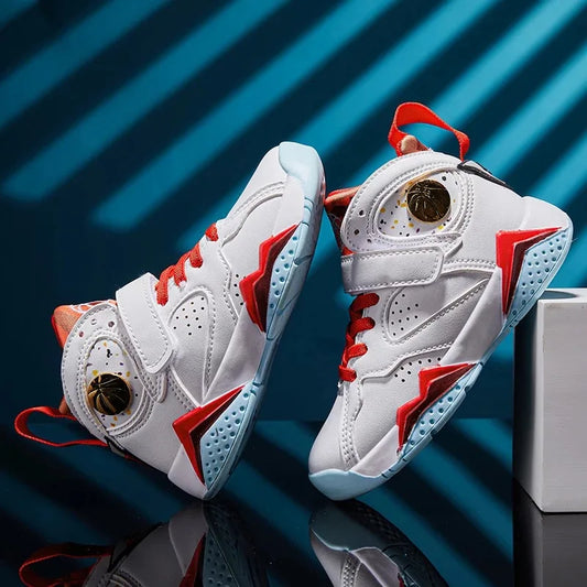 Children's Basketball Shoes for Boys Non-slip Breathable Comfortable Sport Shoes Boys Outdoor Training Basketball Sneakers