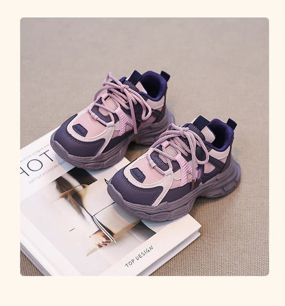 Kids Sneakers Handsome Girls Running Shoes Mesh Breathable  New Girls Sports Shoes Thick Soft Sole Comfort for Students