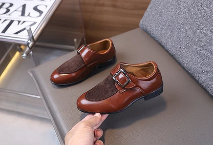 New Boy School Leather Shoes Pointed-toe Kids Formal Uniform Performance Loafers Fashion Versatile Children's Causal Low-heels