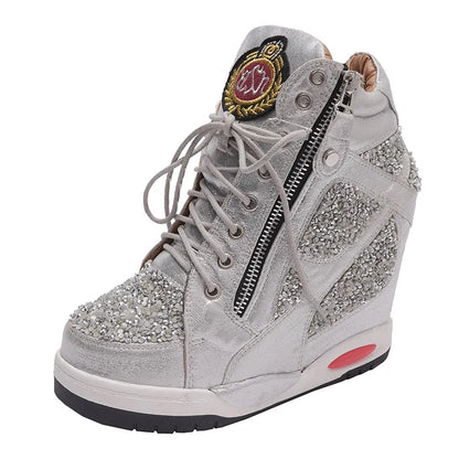 Shoes Womens Sneakers with Platform Woman Shoe Luxury Wedge Heel Basket Autumn Winter Thick Fashion High Casual Running Low help