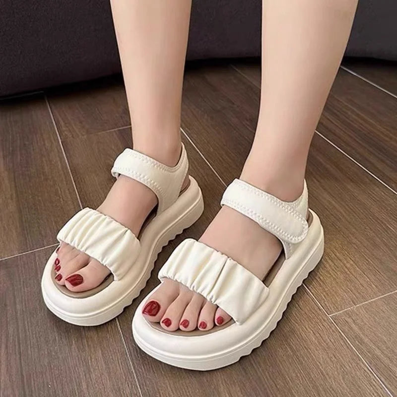 Summer Fashionable Casual and Comfortable Girls' Elegant and Cute Open-toe Wear-resistant Beach Thick-soled Non-slip Sandals